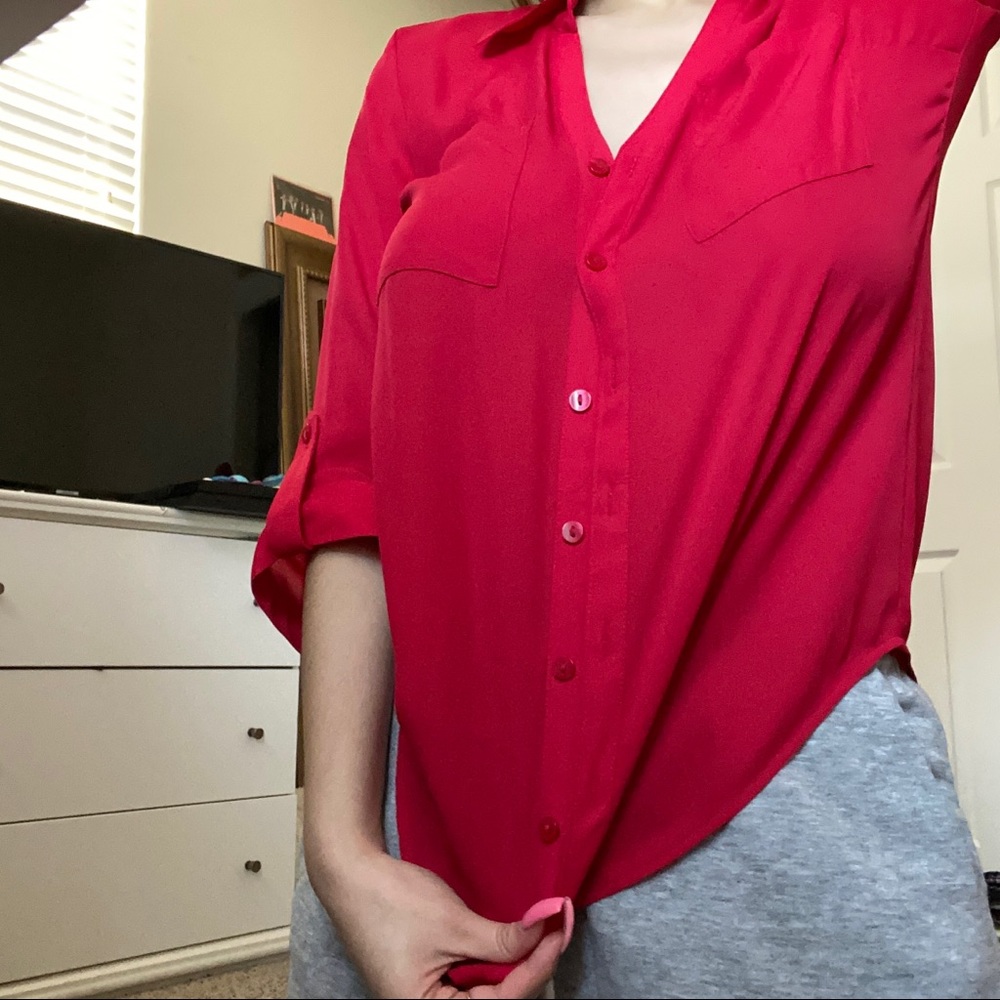 Red dress top